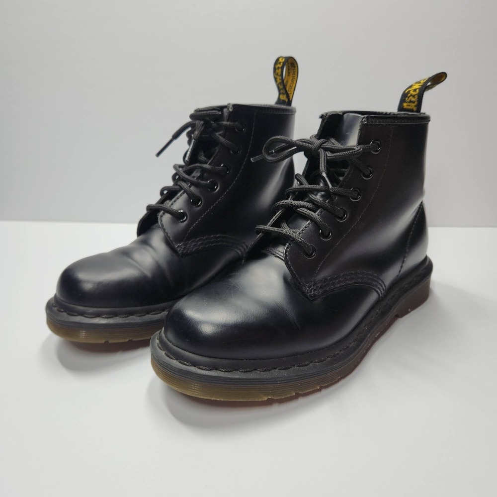 Dr Martens 101 Boots Size 5M/6 Womens Black Leather Lace Up AirWair Ankle Combat